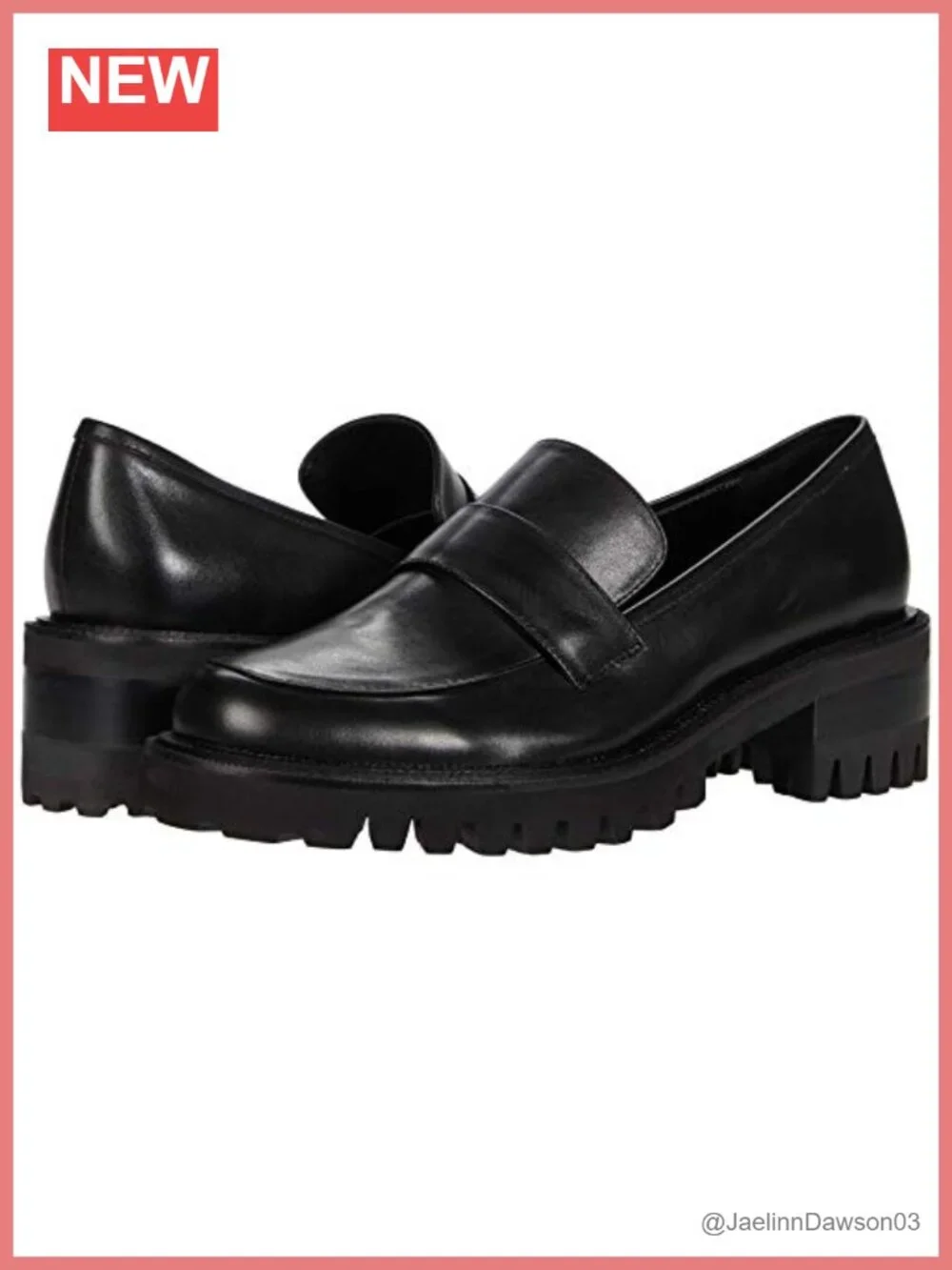 Genuine Leather Loafers Block Heel Memory Foam Cushioned Slip-On Comfort Shoes
